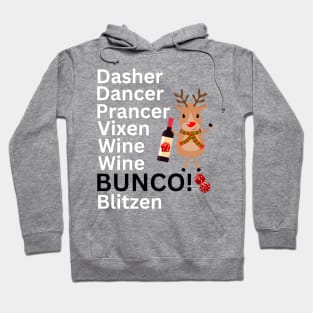 Funny Bunco Night Christmas Wine Wine Bunco Hoodie